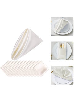 Arabest 10 Pieces Satin Napkins Durable Square Table Napkins Soft Dinner Napkins Elegant Silk Napkins Soft Smooth Fabric Washable Napkins For Parties Dinner 17x17s  - Image 2