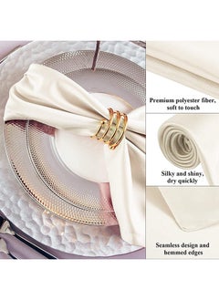 Arabest 10 Pieces Satin Napkins Durable Square Table Napkins Soft Dinner Napkins Elegant Silk Napkins Soft Smooth Fabric Washable Napkins For Parties Dinner 17x17s  - Image 4