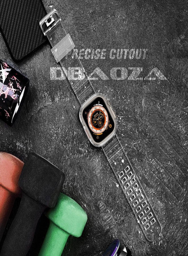 DABAOZA Compatible for Clear Apple Watch Band with Bumper Case 41mm 40mm 38mm, Women Men Glitter Bling TPU Sport Strap for iWatch SE Ultra 3 2 Series 11 10 9 8 7 6 5 4 3 2 1（ClearCrystal,41/40/38） - Image 4
