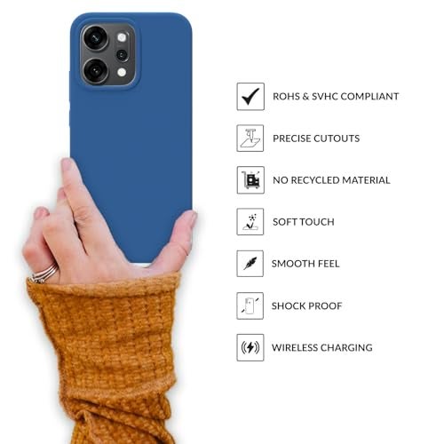 SPRIG Compatible with Oppo Reno 14 Premium SilkTone Back Cover Drop Tested Shock Proof Mobile Case for Men, Women, Boys and Girls with Camera Protection (Navy Blue) - Image 4
