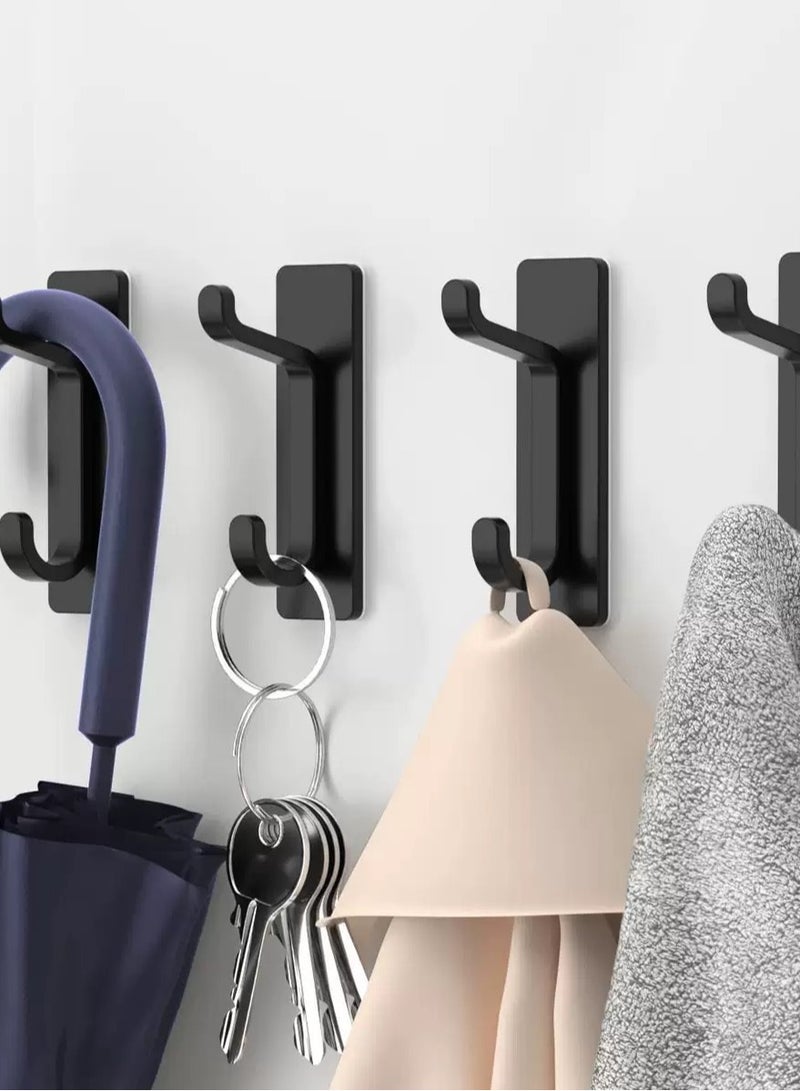4 Pack Self Adhesive wall Hooks, Heavy Duty Stainless Steel Hooks, Easy to Install Bathroom Kitchen Organizer Hooks for hanging Towel, Clothes, utensils,No Drilling Needed  - Image 1
