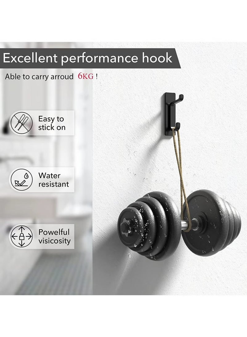 4 Pack Self Adhesive wall Hooks, Heavy Duty Stainless Steel Hooks, Easy to Install Bathroom Kitchen Organizer Hooks for hanging Towel, Clothes, utensils,No Drilling Needed  - Image 2