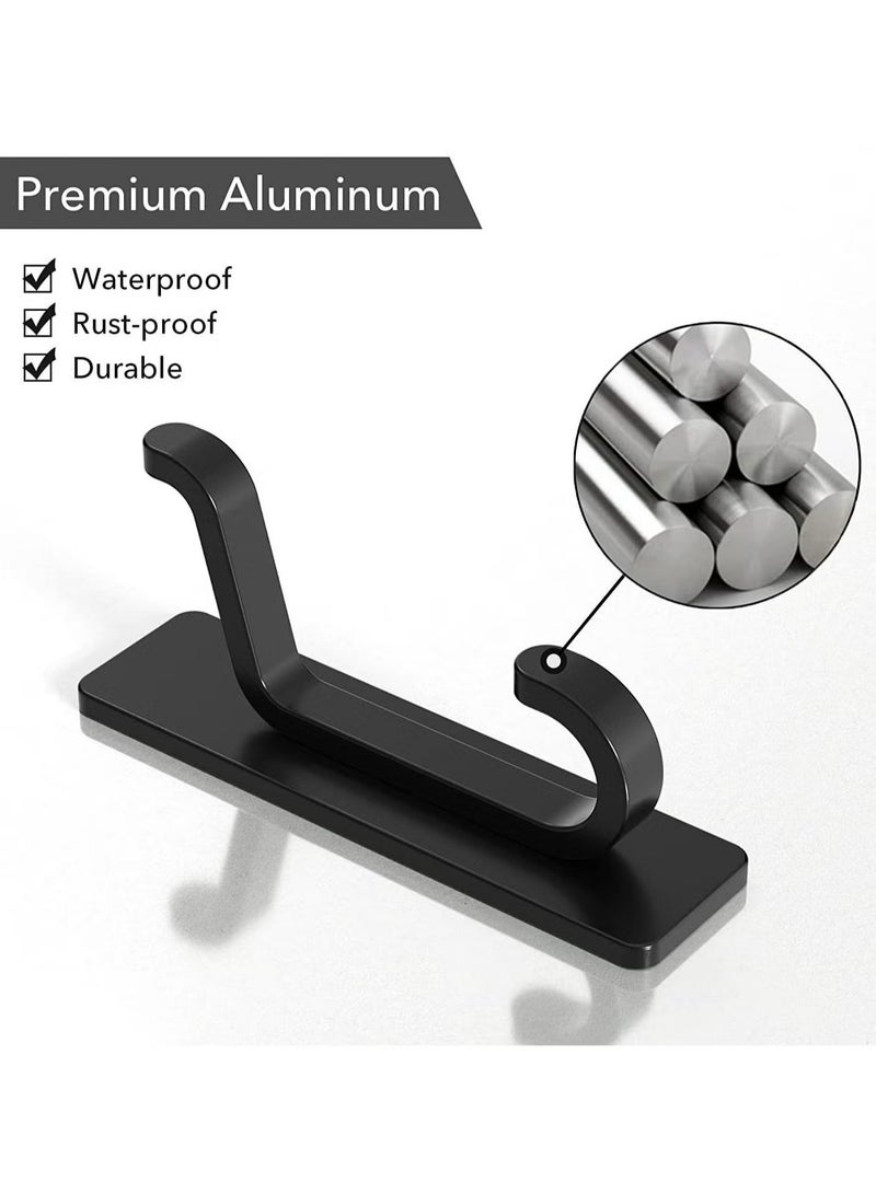 4 Pack Self Adhesive wall Hooks, Heavy Duty Stainless Steel Hooks, Easy to Install Bathroom Kitchen Organizer Hooks for hanging Towel, Clothes, utensils,No Drilling Needed  - Image 3