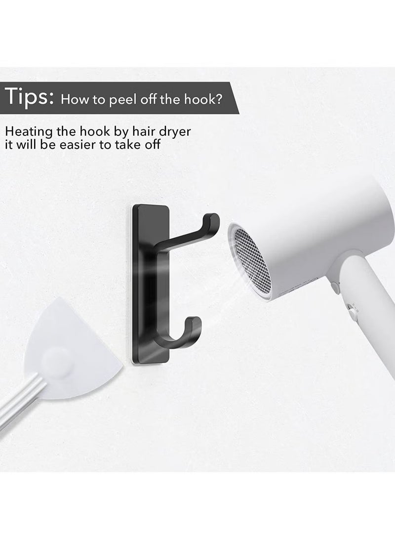 4 Pack Self Adhesive wall Hooks, Heavy Duty Stainless Steel Hooks, Easy to Install Bathroom Kitchen Organizer Hooks for hanging Towel, Clothes, utensils,No Drilling Needed  - Image 5