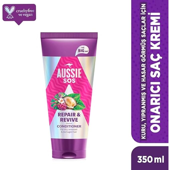 Aussie SOS REPAIR & REVIVE CONDITIONER 350 ML FOR SOFT, SMOOTH AND HYDRATED HAIR, HELPS PREVENT FUTURE DAMAGE, VEGAN, ENRICHED WITH AUSTRALIAN SUPERFOODS - Image 3