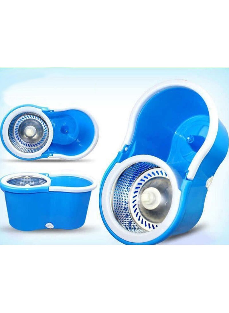 360° Steeliness Steel Rotating Mop With Bucket Dual Mop Heads Use Squeeze Rotating Mop To Quickly Dispensing Rag Floor Mop And Washing Blue Floor Mop - Image 5