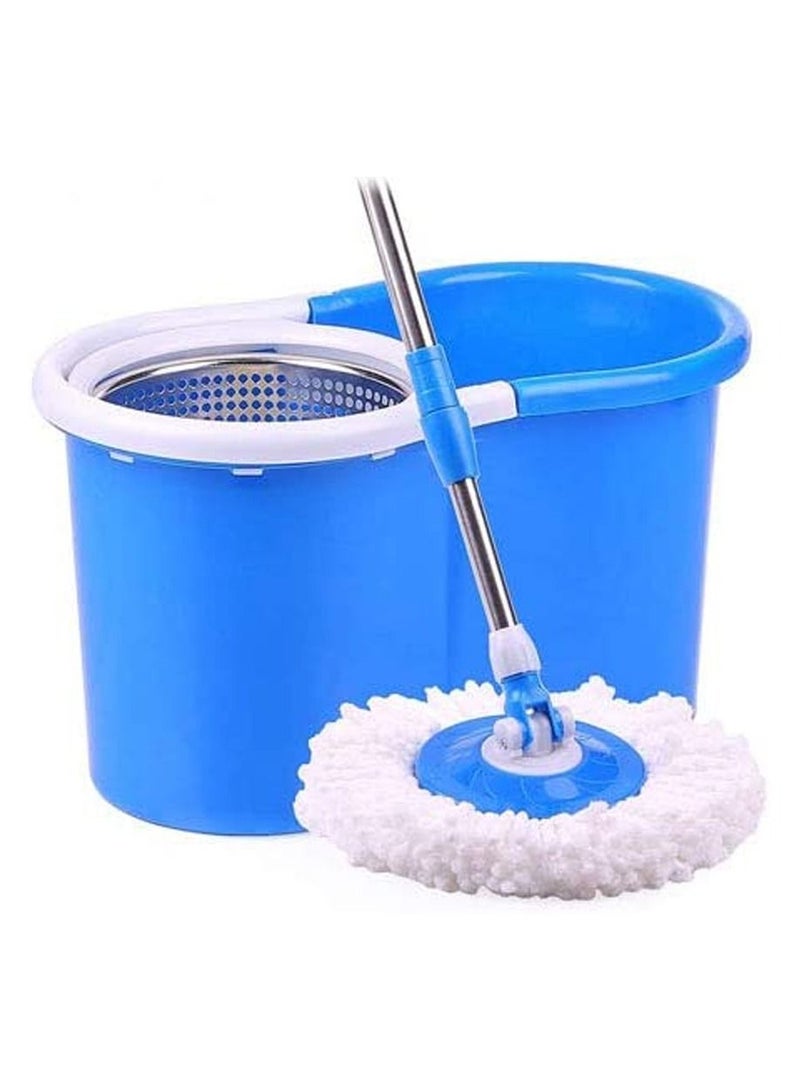360° Steeliness Steel Rotating Mop With Bucket Dual Mop Heads Use Squeeze Rotating Mop To Quickly Dispensing Rag Floor Mop And Washing Blue Floor Mop - Image 2
