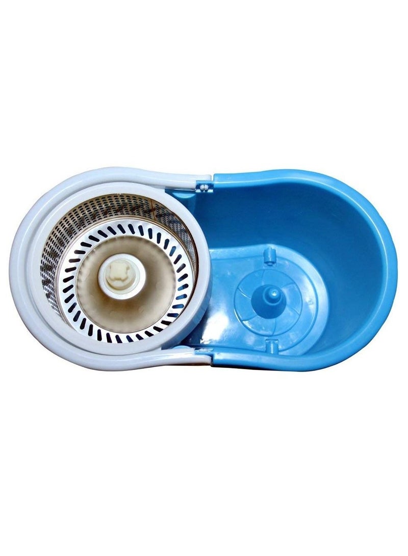 360° Steeliness Steel Rotating Mop With Bucket Dual Mop Heads Use Squeeze Rotating Mop To Quickly Dispensing Rag Floor Mop And Washing Blue Floor Mop - Image 4