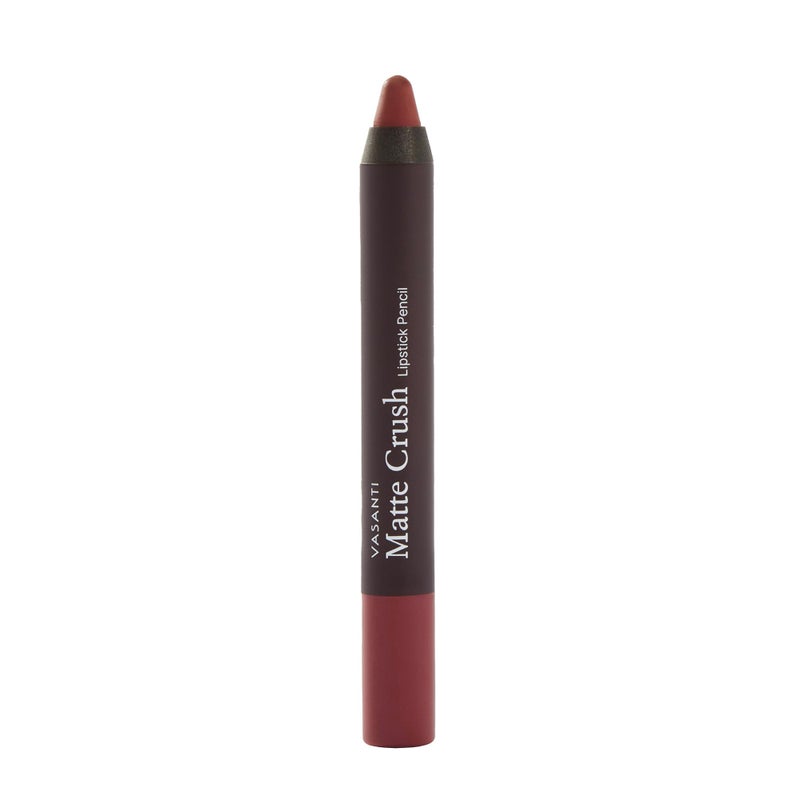 VASANTI Matte Crush Lipstick Pencil  Peachy Keen Natural Peach  Soft Velvety Matte Finish Waterproof Smooth Application  Natural Vegan ParabenFree Lip Color