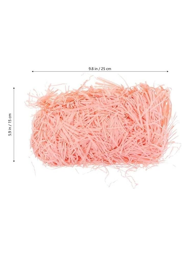 ماركة غير محددة عبوة خيوط ورق رافيا 100 غرام صديقة للبيئة اوراق مجعدة وممزقة ومقطعة لملء سلة الهدايا (لون خوخي)  - Image 2
