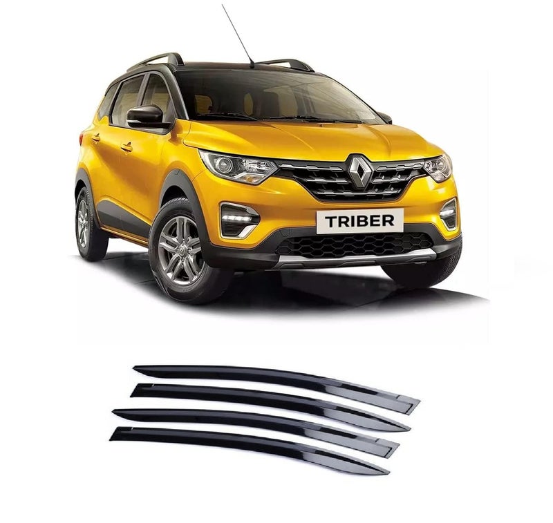 ROYALTECH Premium Non-Breakable Car Window Door Visor/Rain Guard/Wind Deflector Compatible for (Renault Triber) Set of 4 - Image 1