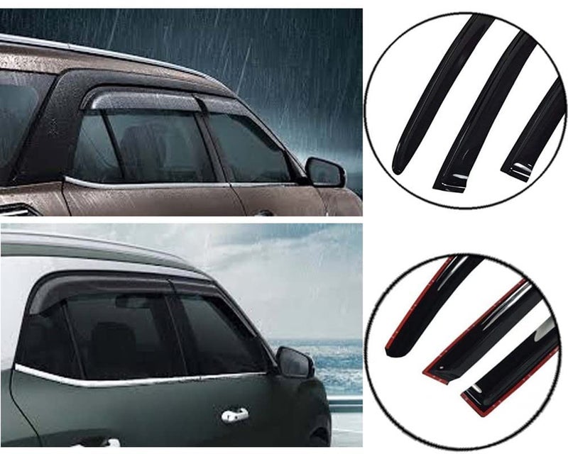 ROYALTECH Premium Non-Breakable Car Window Door Visor/Rain Guard/Wind Deflector Compatible for (Renault Triber) Set of 4 - Image 3