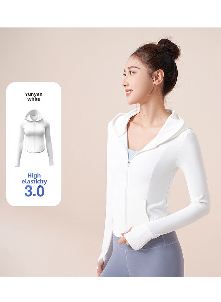 Generic Summer UV Protection Lightweight Hooded Sunscreen Jacket Cloud yarn White