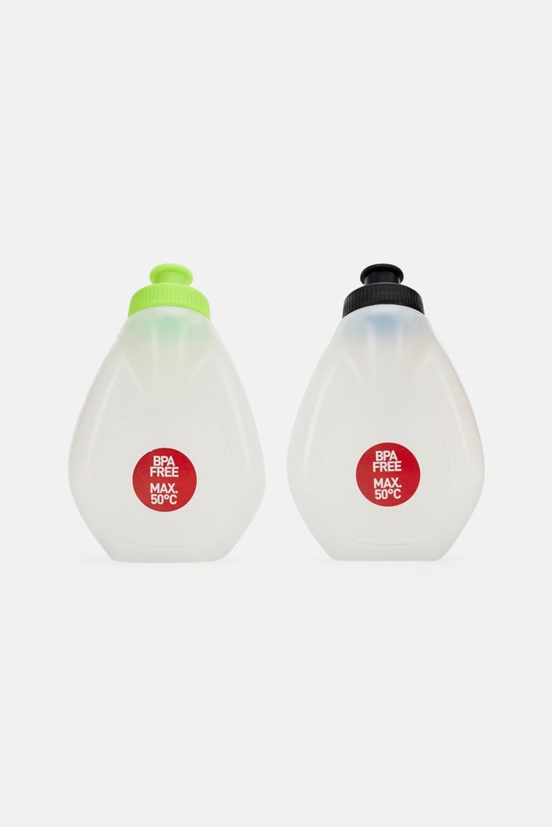 PUMA 2,Packs Running Water Bottles 225 ml, Green and Black - Image 1