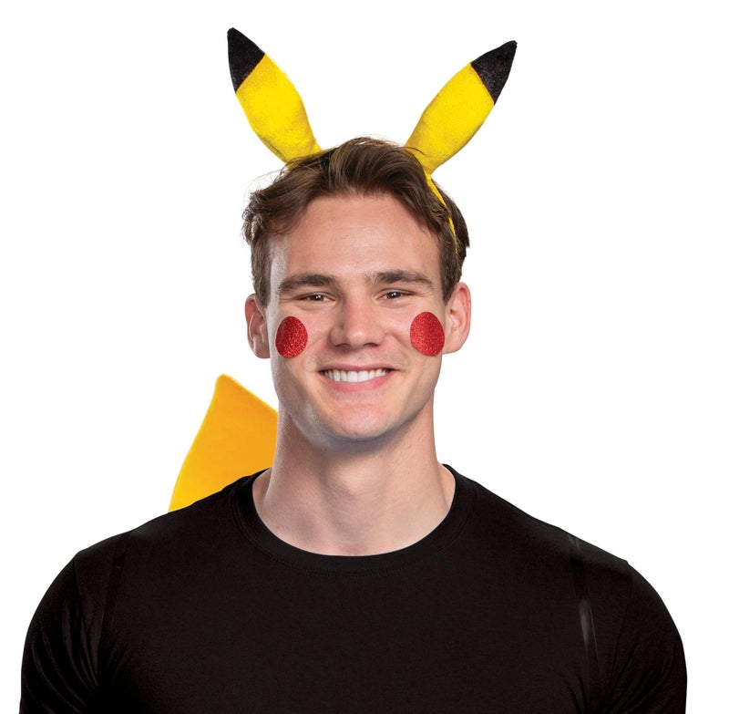Disguise Pokemon Pikachu Headband & Tail Costume Accessory Ktt, Yellow, Adult Size - Image 2