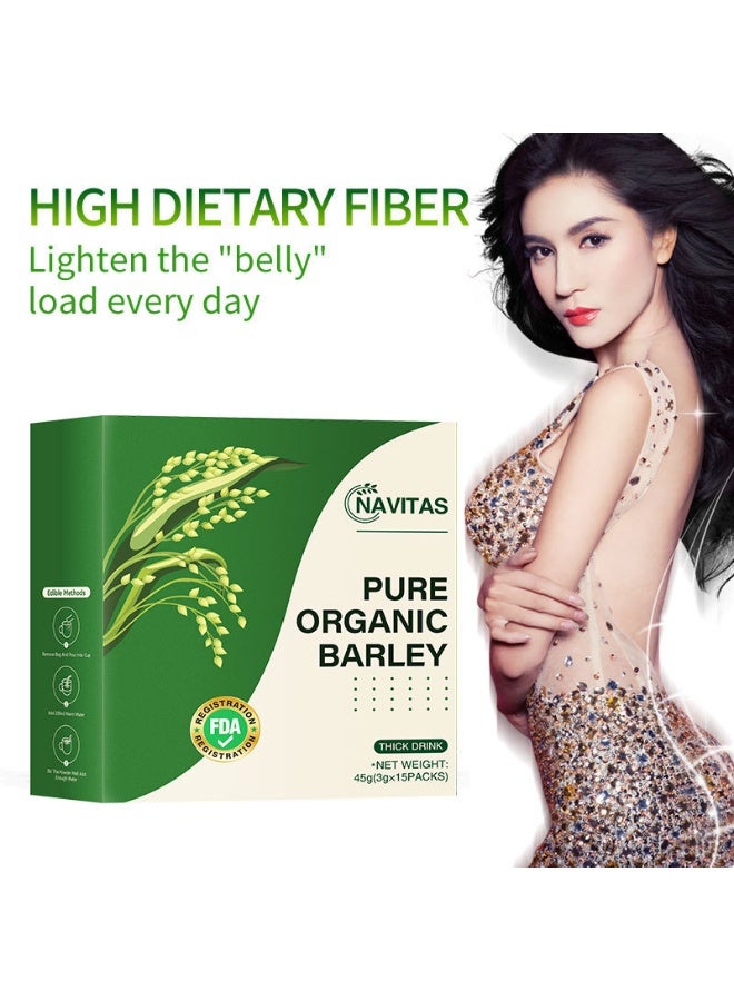 نافيتاس Navitas مسحوق عشب الشعير العضوي النقي - 45 جم (15 كيس فردي) | غذاء فائق عالي الألياف للتخلص من السموم والعافية - Image 3
