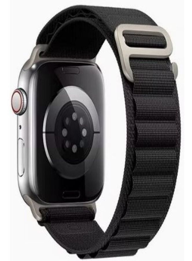 Alpine Loop for Apple Watch 49mm 45 mm mm, Woven Loop with Metal Sport Band with iWatch Band Series Ultra 8 7 6 5 4 3 2 1 SE - Black  - Image 2