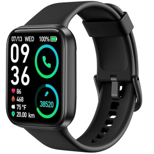 Bouncefit M I D116 Fitness Band Smart Watch for Men, Women, Boys, Girls, Kids – Single Touch Interface, Water Resistant, Workout Modes, Quick Charge Sports Smartwatch – Black I - Image 1