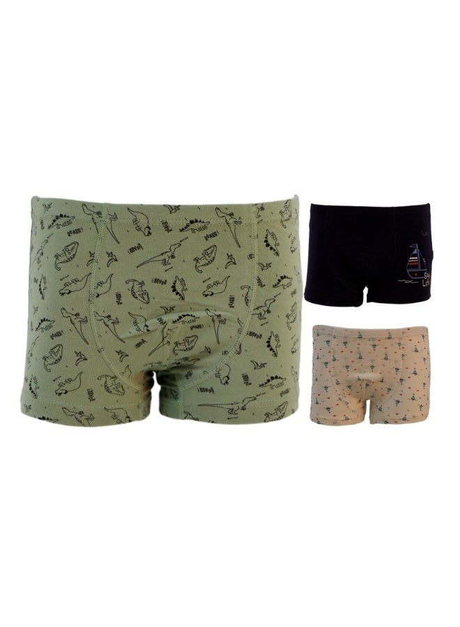 JOANNA JOANNA 970134 Boy's Sea Life & Boat Design Boxer Shorts 3-Pack Underwear, Multicolor  - Image 1