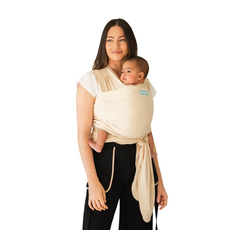 Moby Baby Wrap Carrier Classic for Newborns to Toddlers (8-33lbs), Infant Sling Carrier, Lightweight & Hands Free Design, Adjustable for All Body Types (Sand Dollar) - Image 1