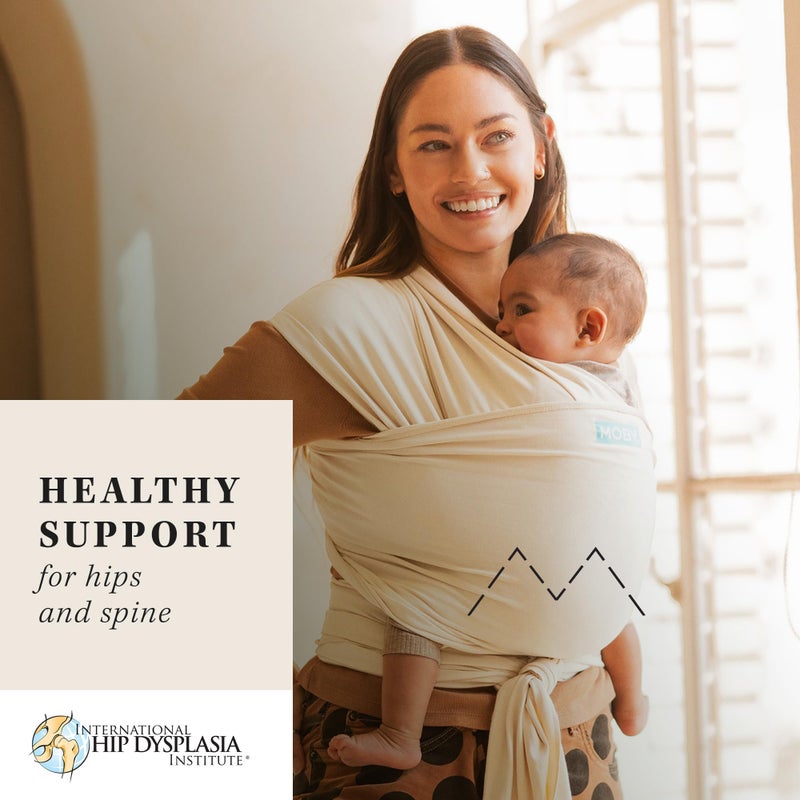 Moby Baby Wrap Carrier Classic for Newborns to Toddlers (8-33lbs), Infant Sling Carrier, Lightweight & Hands Free Design, Adjustable for All Body Types (Sand Dollar) - Image 3