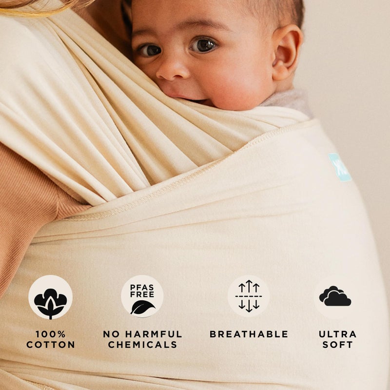 Moby Baby Wrap Carrier Classic for Newborns to Toddlers (8-33lbs), Infant Sling Carrier, Lightweight & Hands Free Design, Adjustable for All Body Types (Sand Dollar) - Image 4