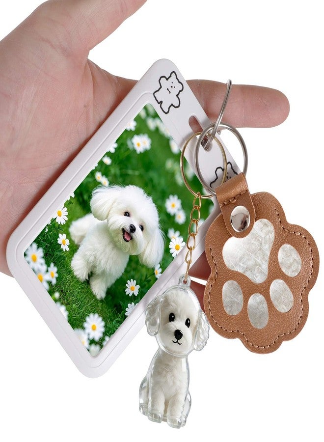HouseUp Pet Fur Storage Capsules Dog Hair Keepsake Keychain Set (3-Piece) Mini Pet Photo Frame 02 - Image 1