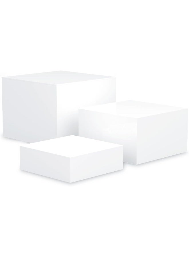 TPGP 3PCS Buffet Risers, Acrylic Cube Nesting Table Risers Display Stand Set with Hollow Bottoms, 6''x7''x8'' Food Display Risers for Buffet Catering Cake Dessert Collectibles Jewelry Figures Party - Image 1