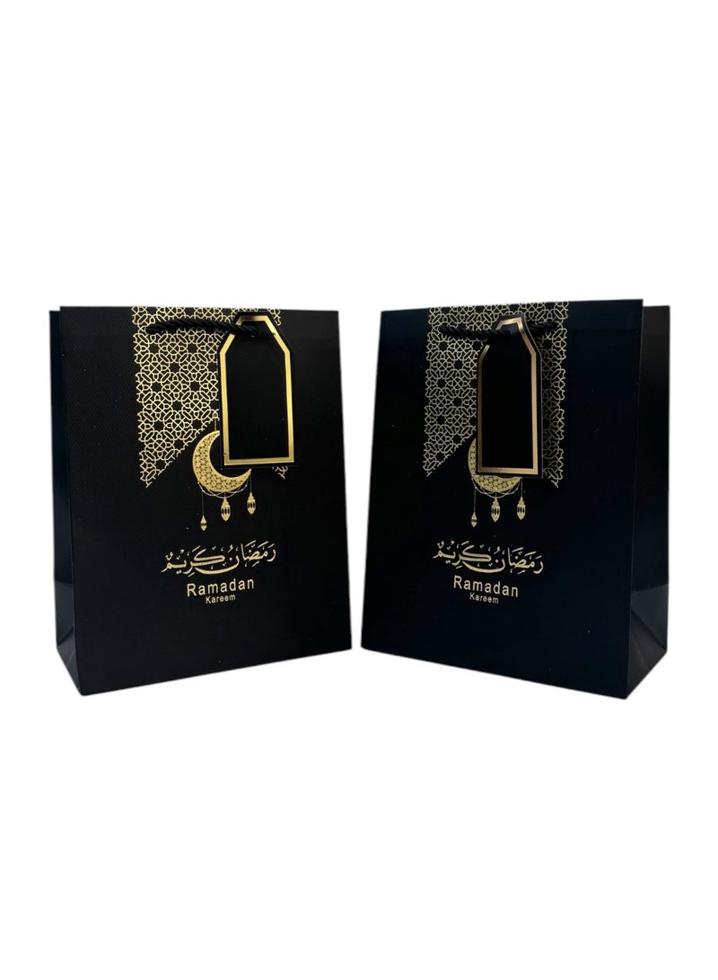 Doodle Kiddo 6 Pcs Ramadan Gift Bags Black & Gold - Image 2