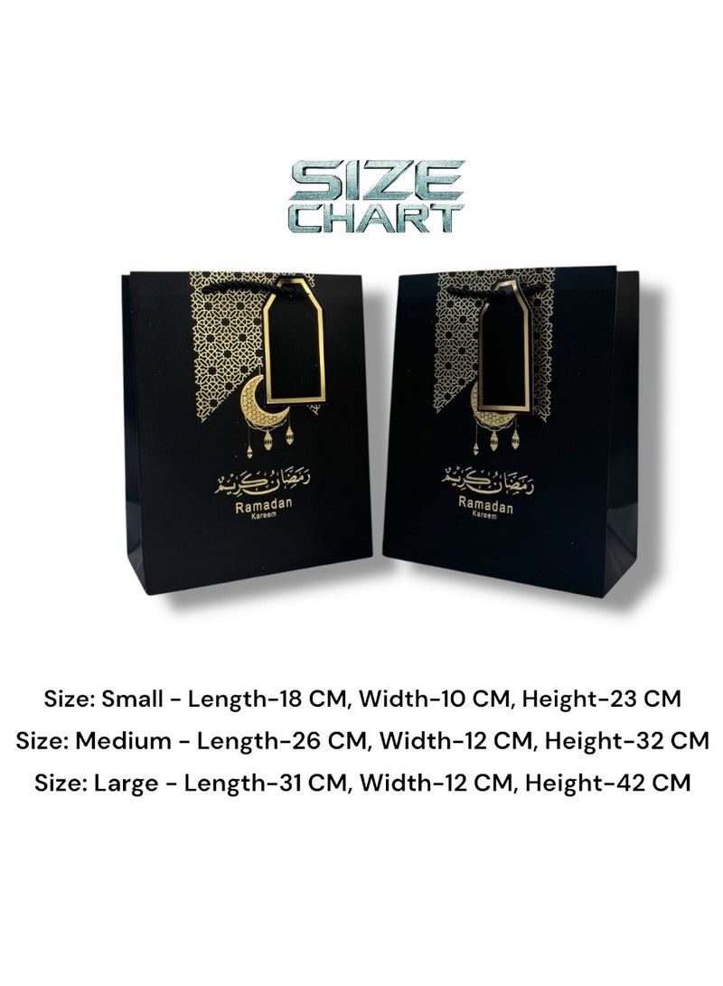 Doodle Kiddo 6 Pcs Ramadan Gift Bags Black & Gold - Image 4