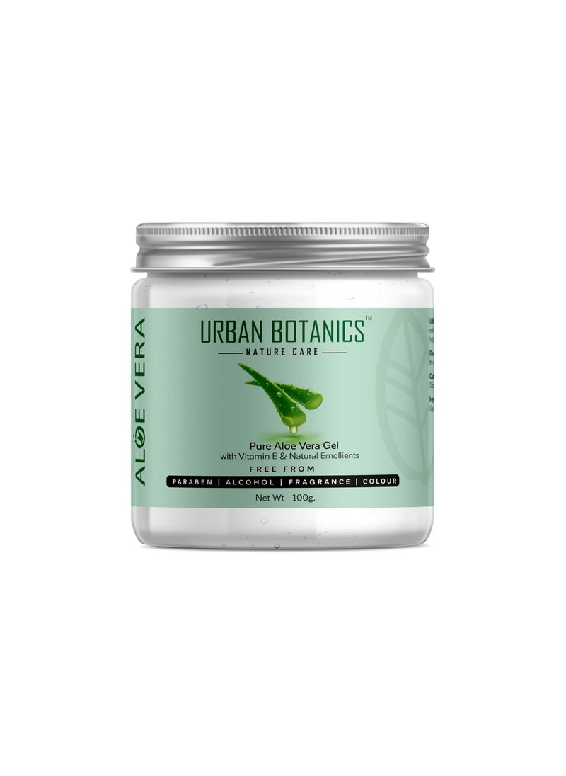 UrbanBotanics UrbanBotanics Pure Aloe Vera Skin Hair Gel With Vitamin E Natural Emollients Paraben Free 100g  - Image 1