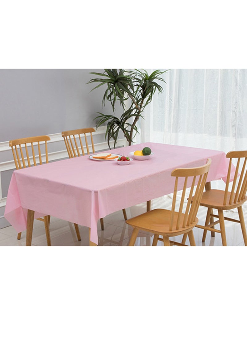 مفرش طاولة بلاستيكي ممتاز يمكن التخلص منه (54 × 72 بوصة)، غطاء طاولة مستطيل مزخرف للزفاف والحفلات والولائم [5 عبوات ， وردي] - Image 2