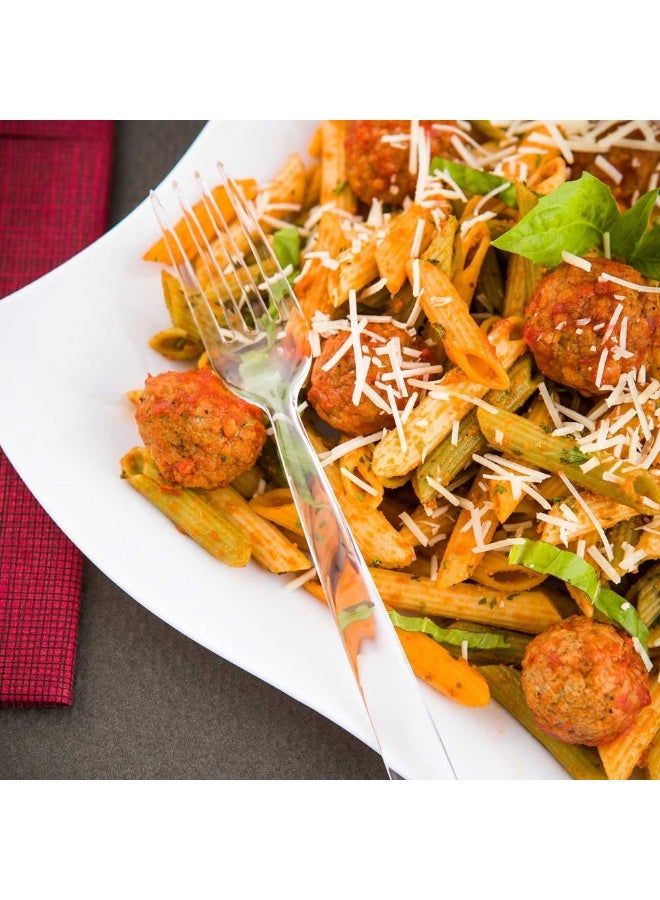 Restaurantware Moderna 7.3 Inch Disposable Forks, 250 Recyclable Plastic Cutlery - Crack-Resistant, For All Types Of Meals, Clear Plastic Party Forks - Image 3