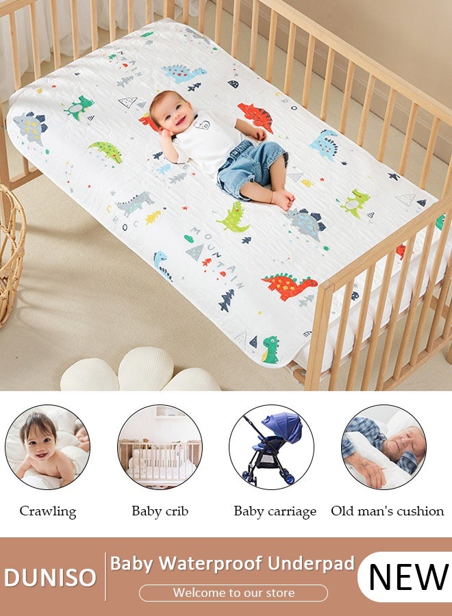 DUNISO Kids Diaper Changing Mat Mattress Sheet Protector Baby Waterproof Bed Pad Bed Wetting Pads Washable and Reusable Potty Training Pads for Pack in Play/Crib/Mini Crib 50*70CM - Image 1