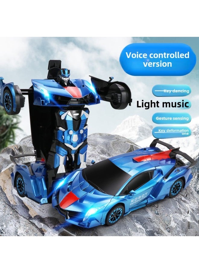 Voice-activated Induction Deformation Car King Kong Robot Charging Electric Boy Racing Children's Remote Control Toy Car-Color:Wasp Reddy God Of War Voice Control-Proportion:Five Electricity  - Image 3