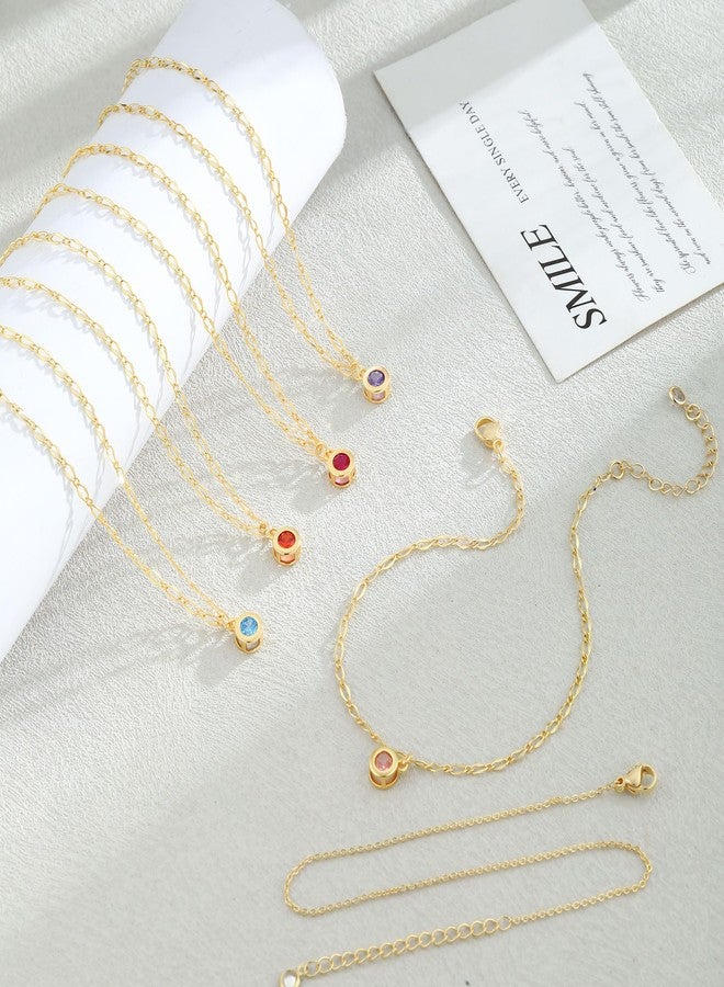 Kyerlyn Diamond Anklets Bracelets for Women 14K Gold Plated February Birthstone Mothers Dainty Cubic Zirconia Birthday Beath Gifts for Women Jewelry - Image 4