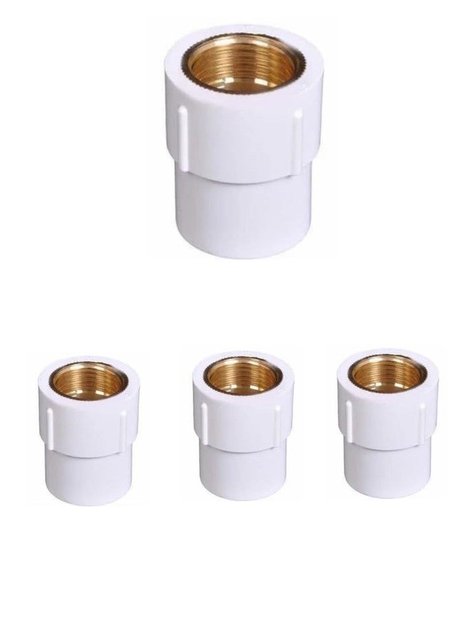 SANITARY WARE ½" inch (15mm) UPVC Brass Female Thread Adapter (FTA), pipe fitting, Size- (½*½") Inch, (15 * 15mm), Colour-White, Pack of (3) - Image 1