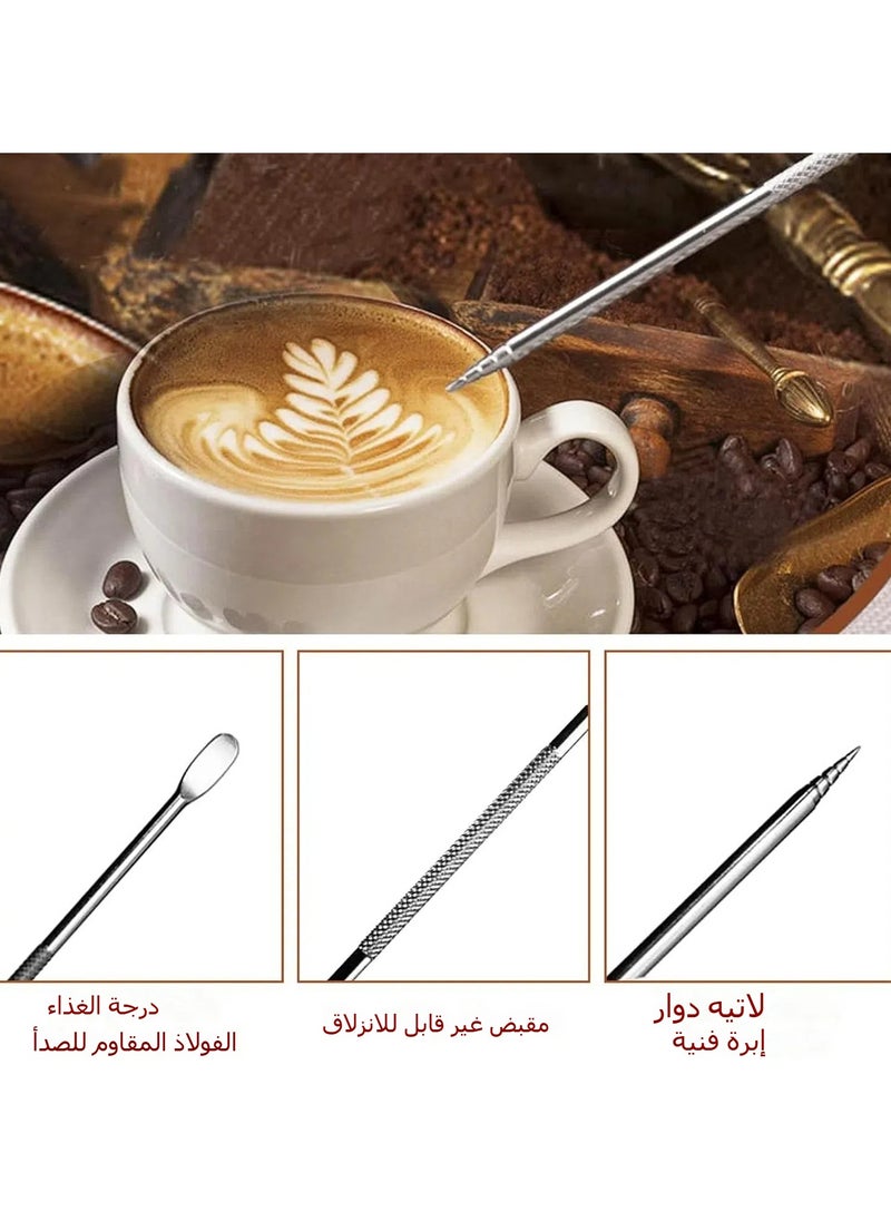 Coffee Tamping Tool with Graduations Adjustable Pressure and Distribution Function for Consistent Espresso Extraction and Latte Art Setup