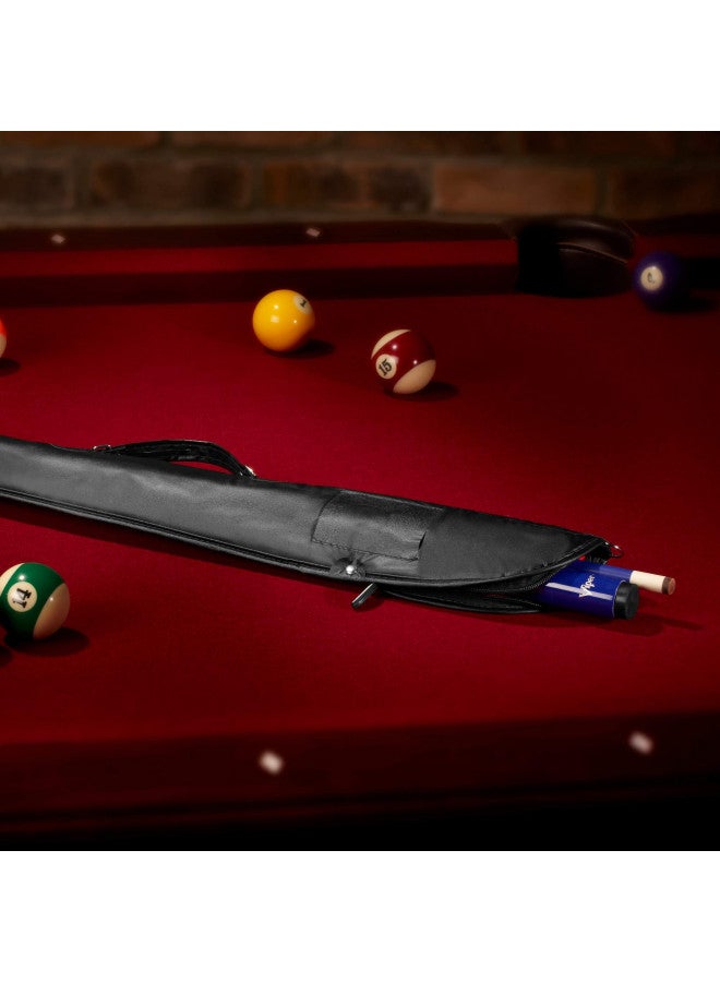 Casemaster Billiard/Pool Cue Soft Vinyl Case, Holds 1 Complete 2-Piece Cue (1 Butt/1 Shaft), Black