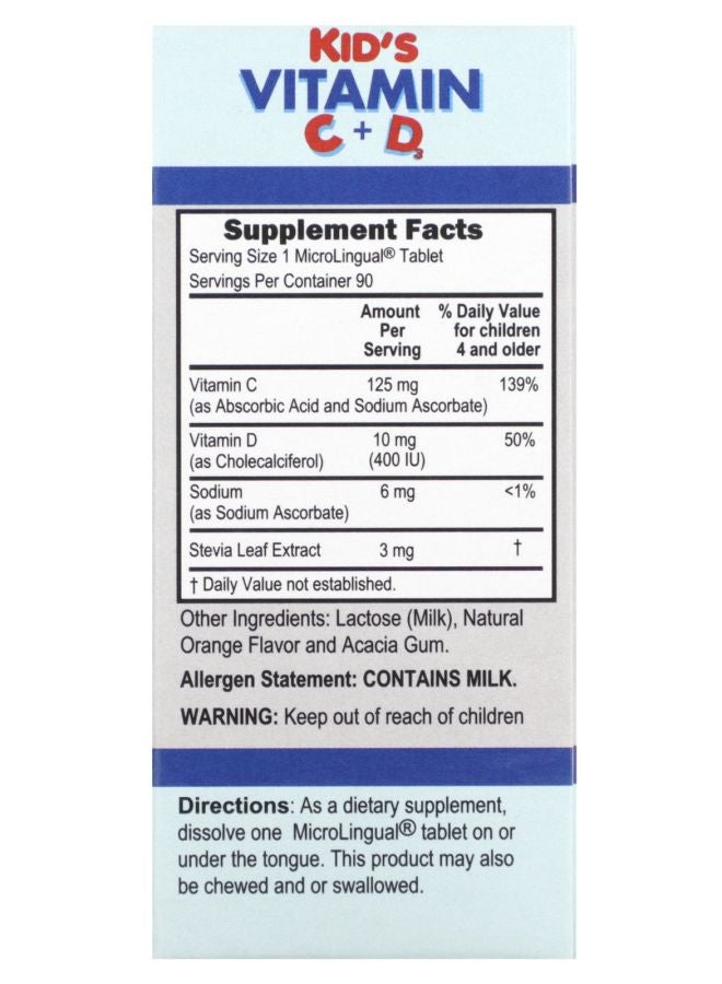 Superior Source Kid's Vitamin C + D Clean Melts 90 Instant Dissolve Melts - Image 2