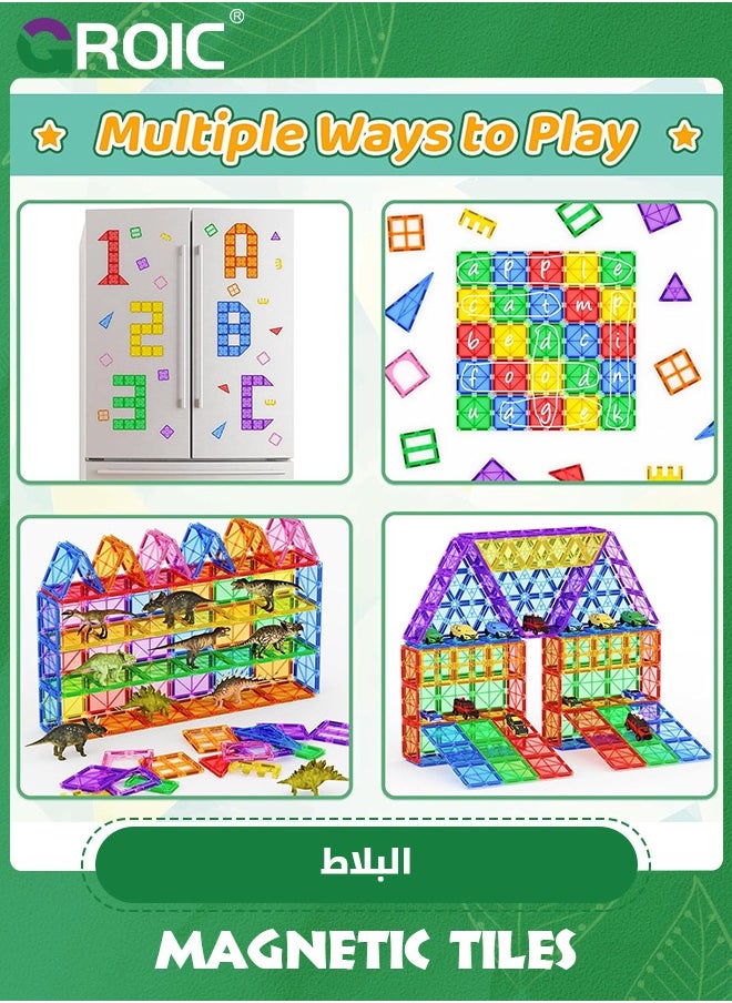 GROIC Magnetic Tiles Toys for Kids,Magnet Blocks Building STEM Preschool Sensory Learning Montessori Autism Toys,STEM Building Blocks Toys  - Image 5