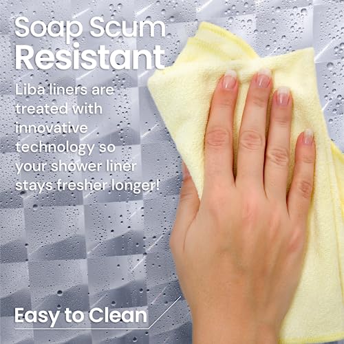 LiBa Waterproof PEVA 8G Shower Curtain, Plastic for Shower Stall, Bathtubs, Heavy Duty Bathroom Shower Curtain, Weighted Magnets,Rustproof Grommets - 3D Cat Eyes Pattern, 72x72 - Image 2