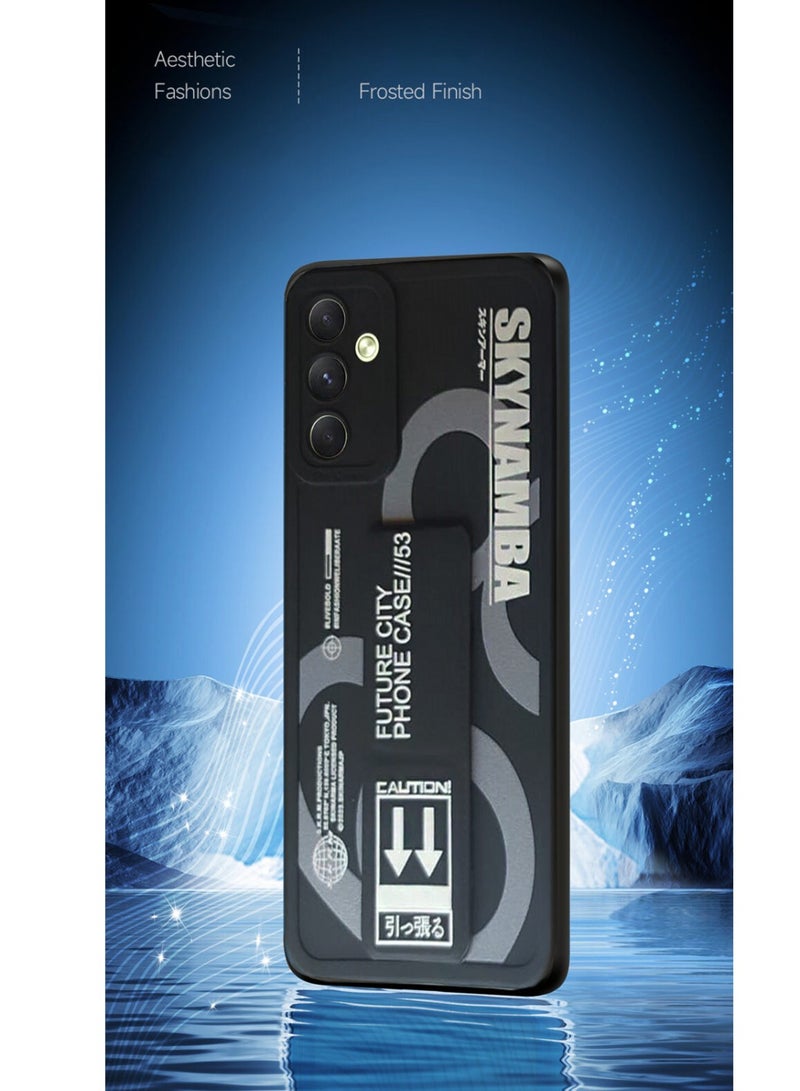 Techie غطاء حماية أنيق من السيليكون مع قبضة يد مغناطيسية آمنة لهاتف Samsung Galaxy A14 5G - أسود - Image 2