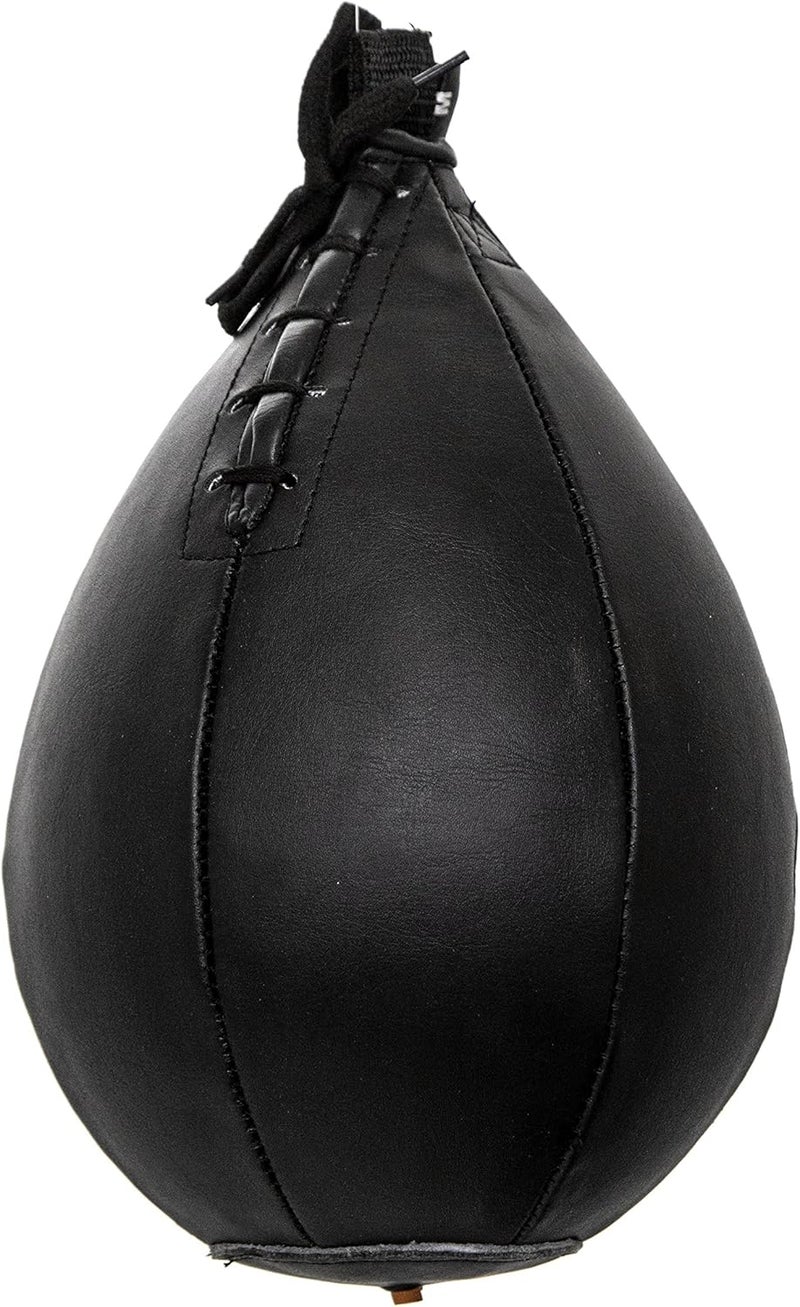 Pro Impact PU Leather Speed Bag – Pear Shaped Hanging Ball for Boxing, MMA & Muay Thai – Training Equipment for Doorway Hanging Ceiling – Boxer Accuracy Workout, Drills & Exercise – Punching Trainer - Image 2