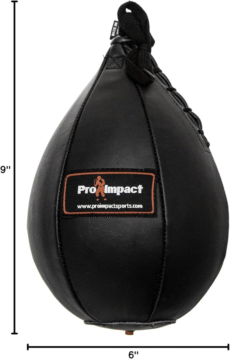 Pro Impact PU Leather Speed Bag – Pear Shaped Hanging Ball for Boxing, MMA & Muay Thai – Training Equipment for Doorway Hanging Ceiling – Boxer Accuracy Workout, Drills & Exercise – Punching Trainer - Image 4