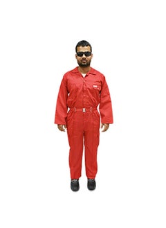 TAHA Safety Protective Workwear Coverall - Twill Fabric, Full-Body Industrial Suit, Breathable Fabric for Construction & Hazardous Environments, Red, Size-M  - Image 4