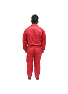 TAHA Safety Protective Workwear Coverall - Twill Fabric, Full-Body Industrial Suit, Breathable Fabric for Construction & Hazardous Environments, Red, Size-M  - Image 2