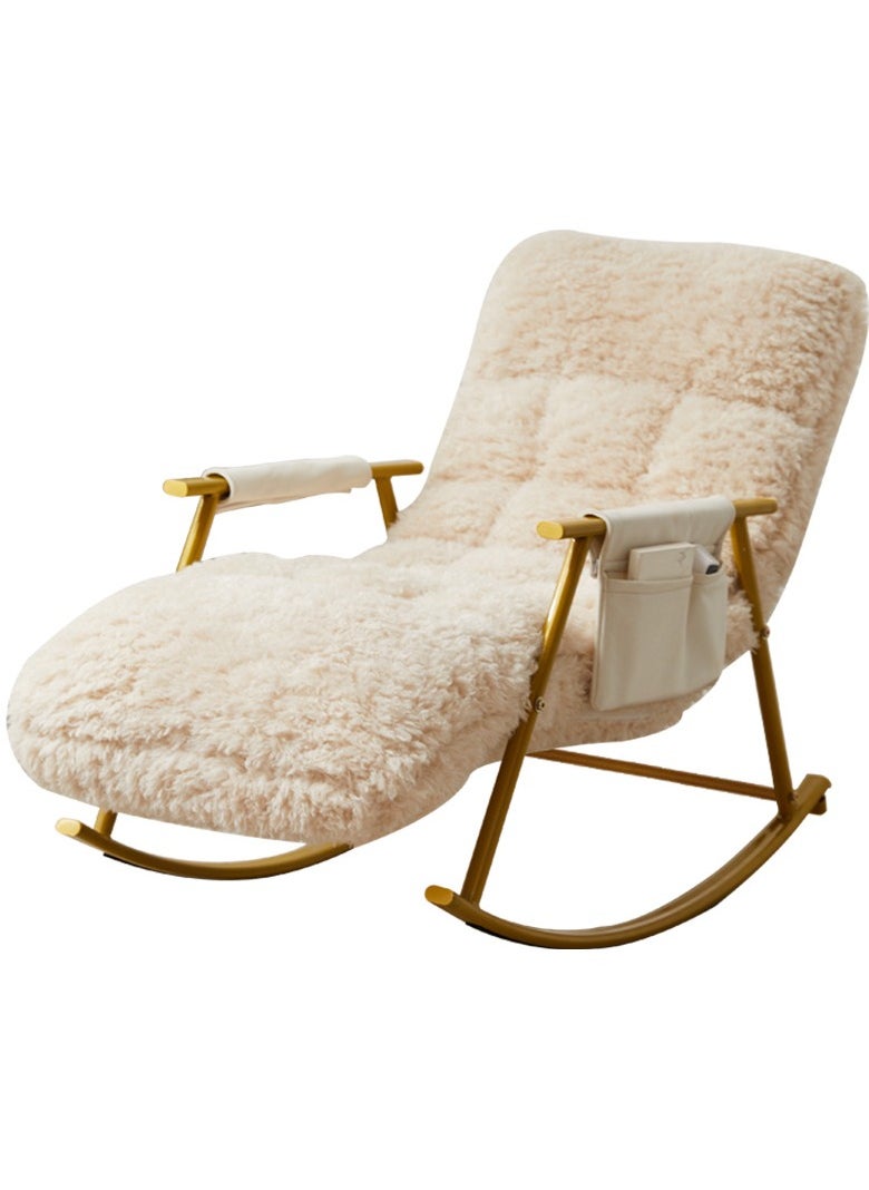Arabest Rocking Chair,Relax Rocking Chair with Footstool,Patio Rocking Chair with Side Pockets,Adjustable Backrest Height,for Living Room Bedroom Office  - Image 1
