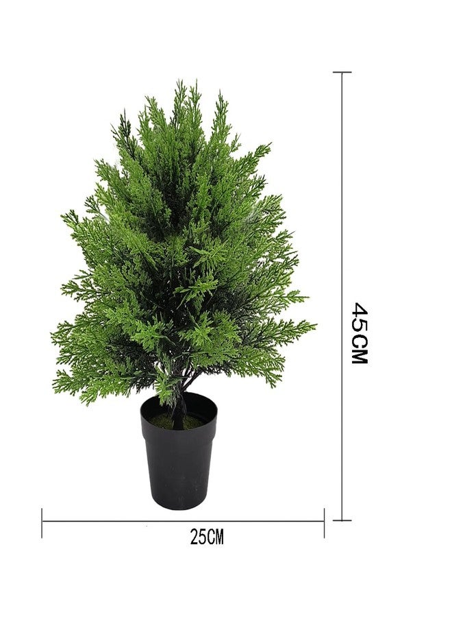 NAWEIDA Artificial Potted Small Topiary Ball Tree, 16 Inch, Indoor Outdoor UV Resistant Small Bush Potted Artificial Plants for Porch Garden, Set of 2 - Image 2