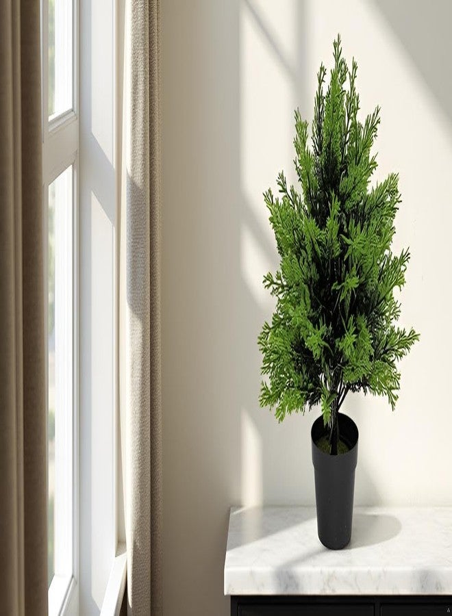 NAWEIDA Artificial Potted Small Topiary Ball Tree, 16 Inch, Indoor Outdoor UV Resistant Small Bush Potted Artificial Plants for Porch Garden, Set of 2 - Image 5